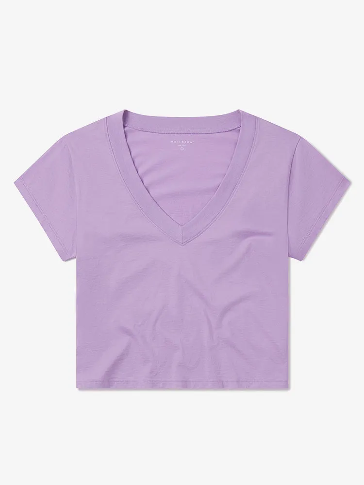 The Cotton Boxy Deep V-Neck Tee sold by Mott & Bow product image thumbnail 2