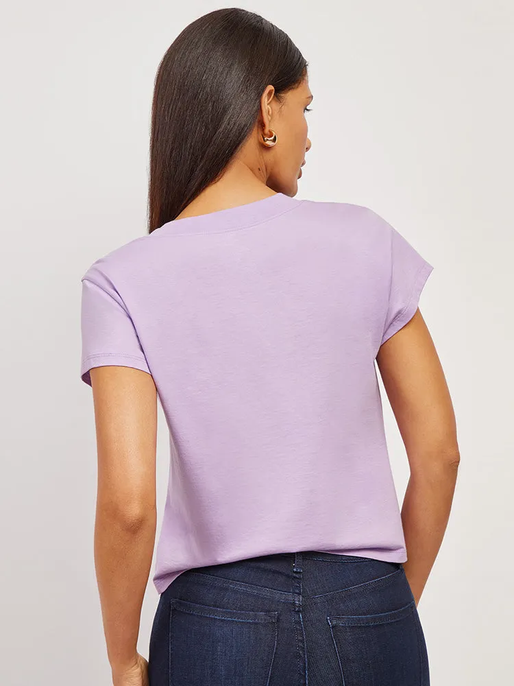 The Cotton Boxy Deep V-Neck Tee sold by Mott & Bow product image thumbnail 3
