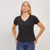 The Cotton Relaxed V-Neck Tee sold by Mott & Bow