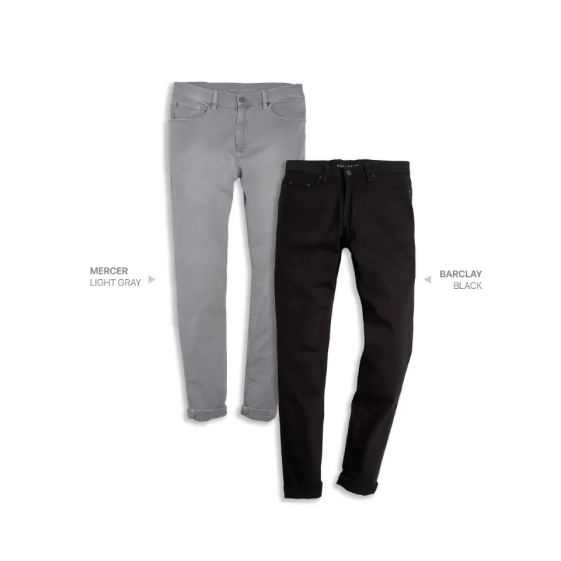 Skinny Mercer Light Gray and Skinny Barclay Black 2-pack Jeans sold by Mott & Bow
