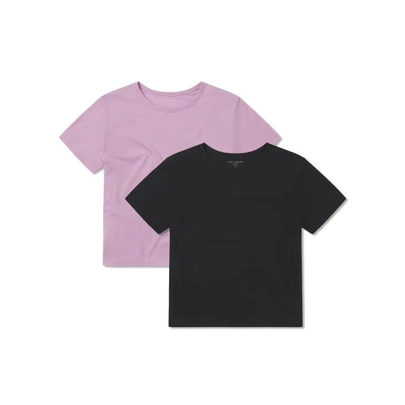 Cropped Fitted Crew Marcy Tee 2-Pack sold by Mott & Bow