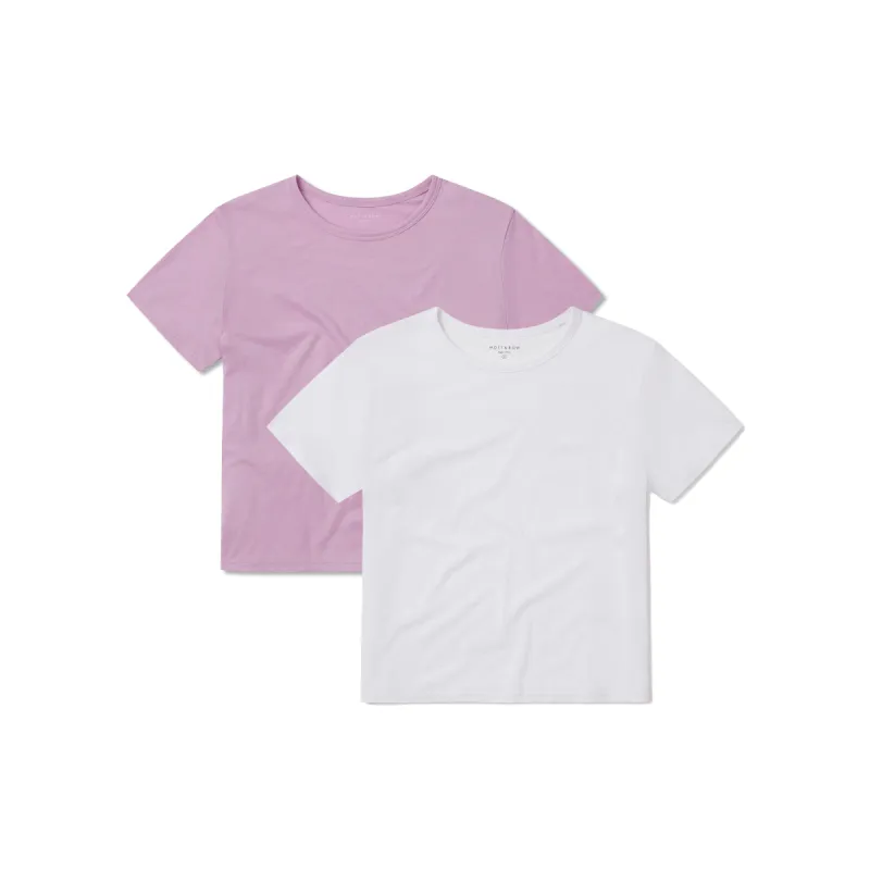 Cropped Fitted Crew Marcy Tee 2-Pack sold by Mott & Bow