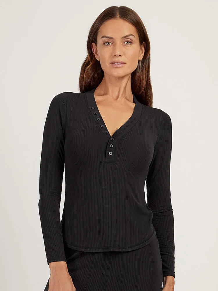 Lounge Long Sleeve Henley sold by Mott & Bow