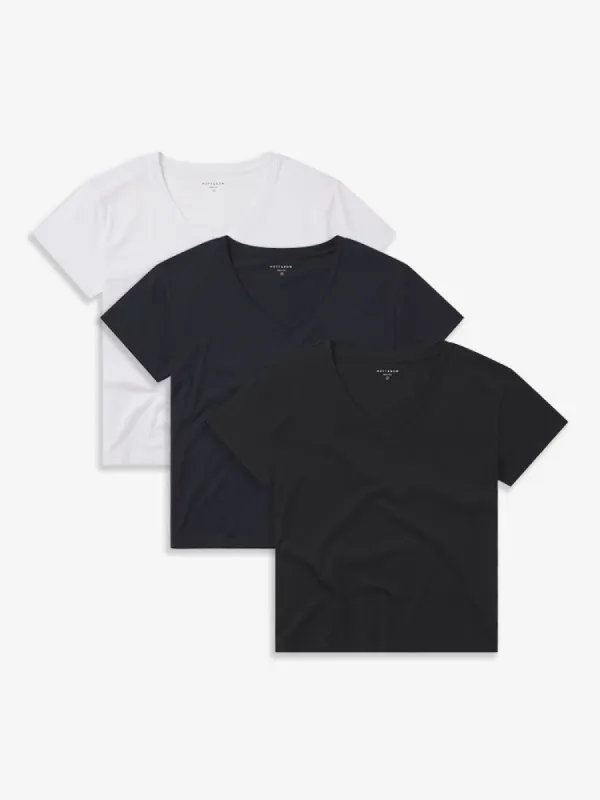 Cotton Relaxed V-Neck Tee 3-Pack sold by Mott & Bow