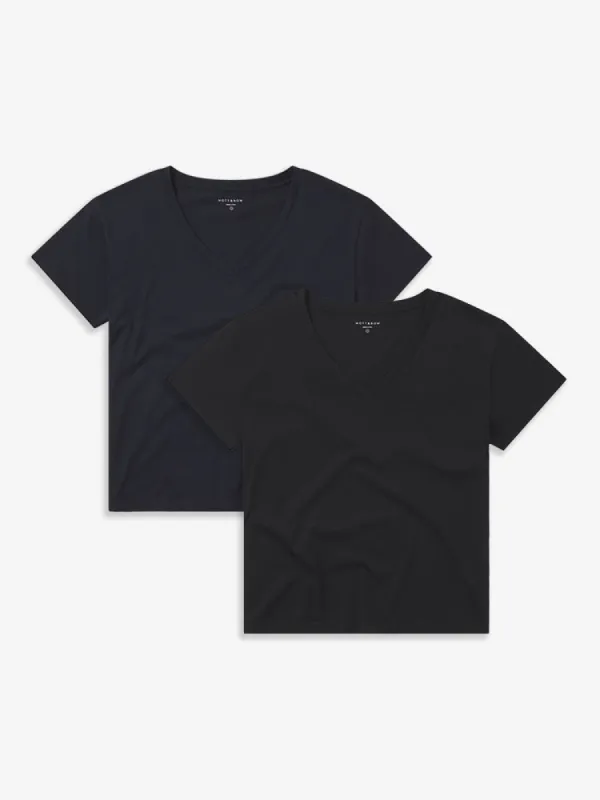 Cotton Relaxed V-Neck Tee 2-Pack sold by Mott & Bow