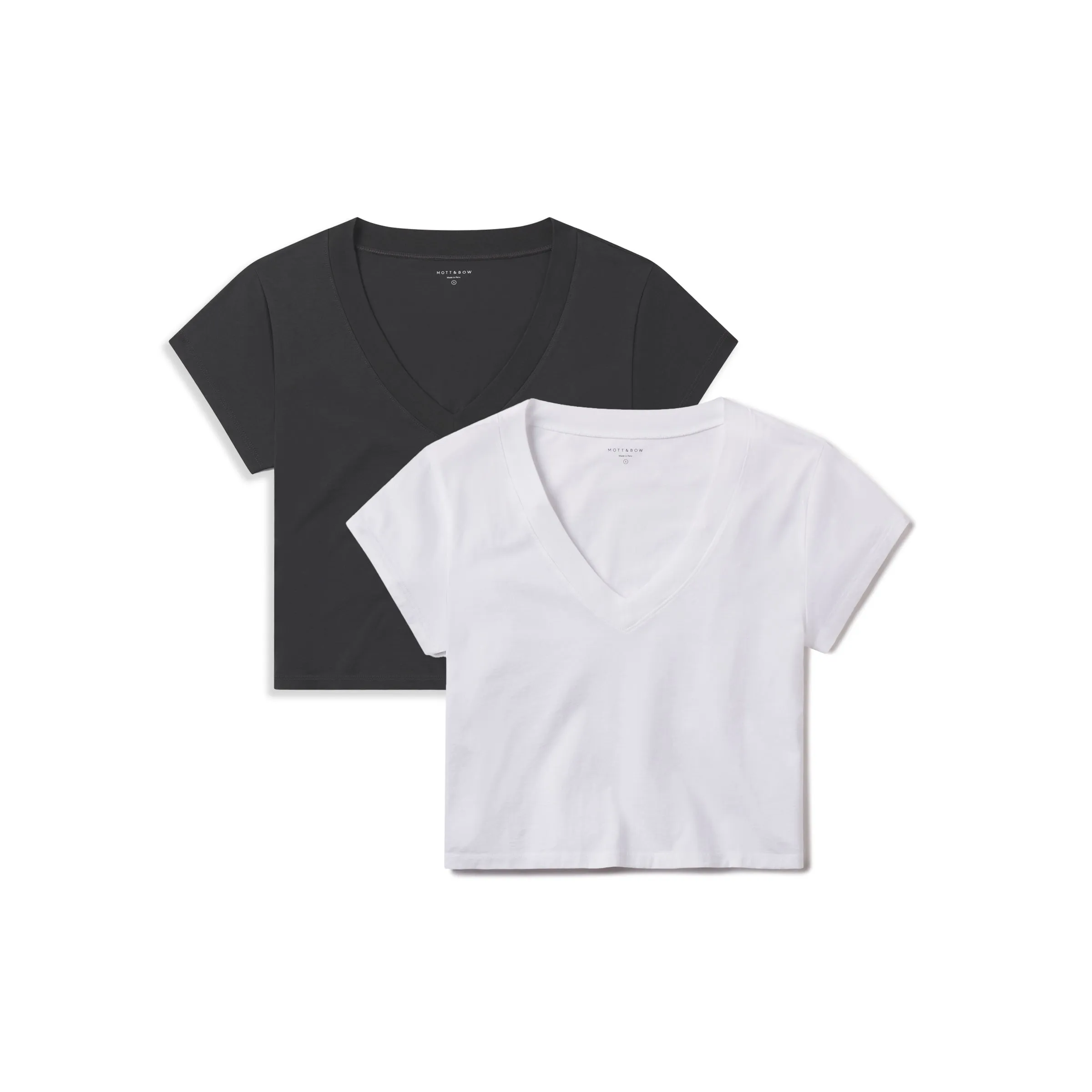 Cotton Boxy Deep V-Neck Tee 2-Pack sold by Mott & Bow