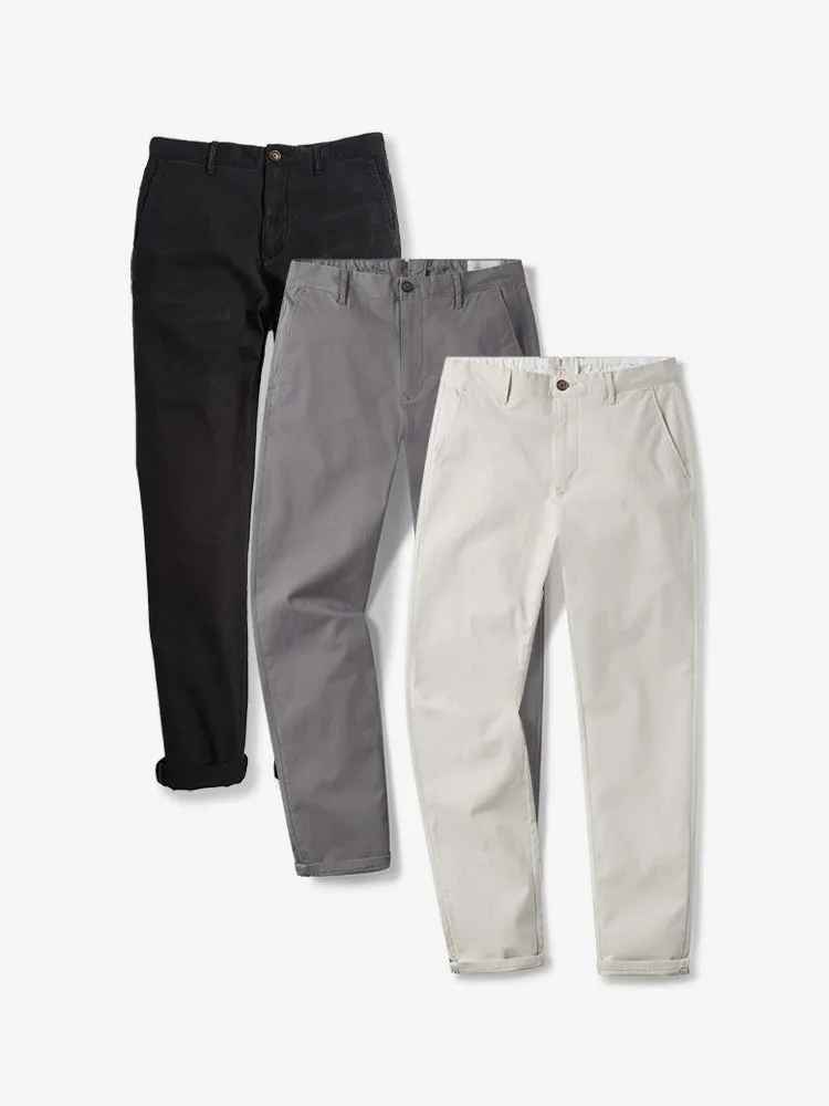 Everyday Comfort Chino Slim Pants 3-Pack sold by Mott & Bow