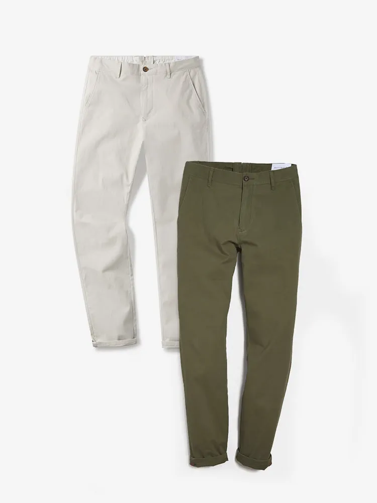Everyday Comfort Chino Slim Pants 2-Pack sold by Mott & Bow