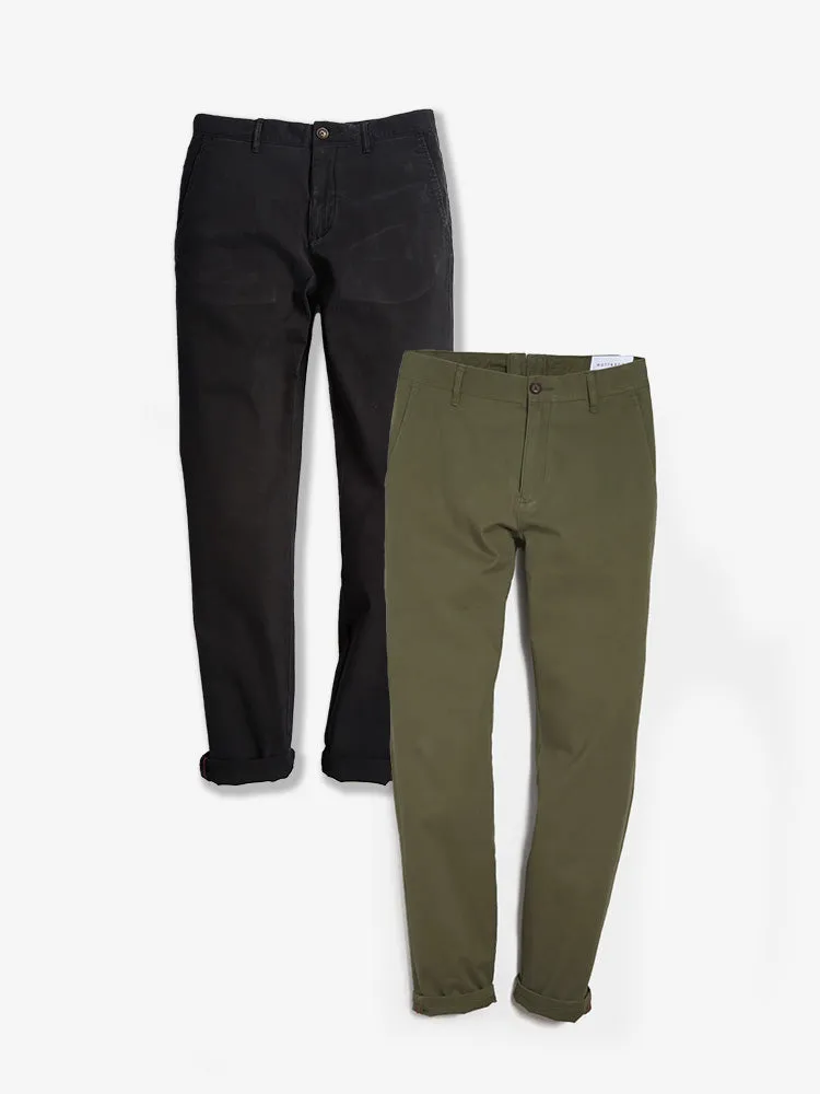 Everyday Comfort Chino Slim Pants 2-Pack sold by Mott & Bow