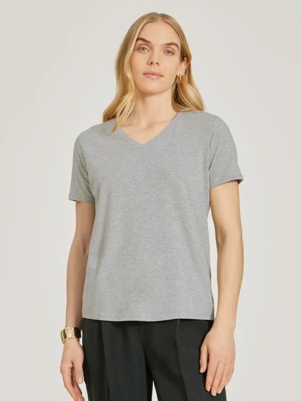 Relaxed V-Neck Marcy Tee sold by Mott & Bow