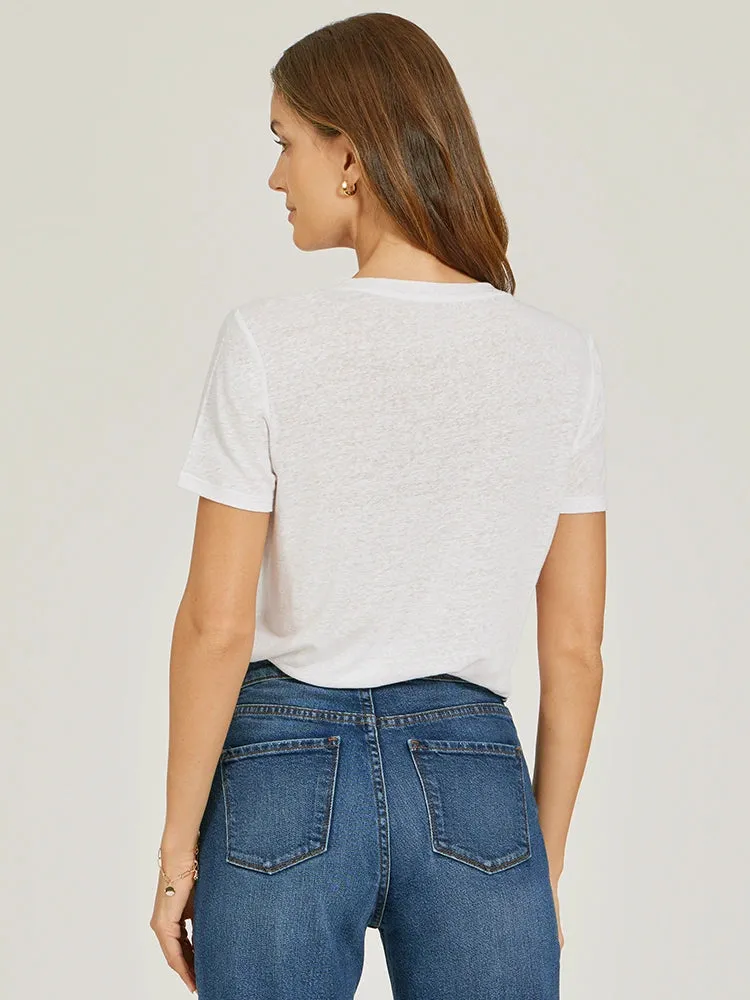 Relaxed Linen Blend V-Neck Tee sold by Mott & Bow product image thumbnail 2