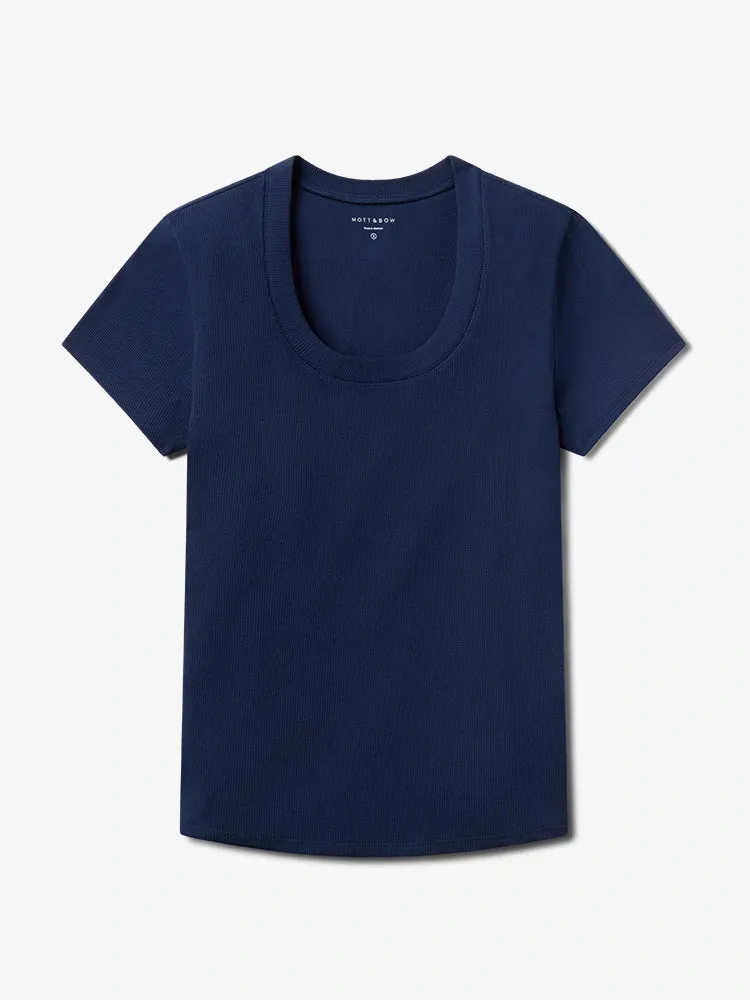 Rib Scoop Neck Tee sold by Mott & Bow product image thumbnail 2