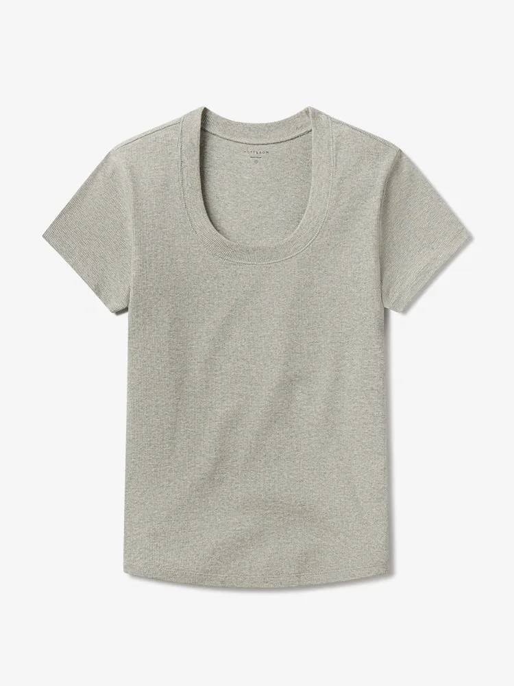 Rib Scoop Neck Tee sold by Mott & Bow product image thumbnail 2