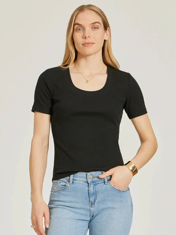 Rib Scoop Neck Tee sold by Mott & Bow