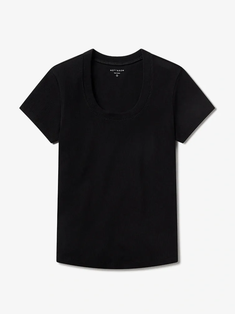 Rib Scoop Neck Tee sold by Mott & Bow product image thumbnail 2