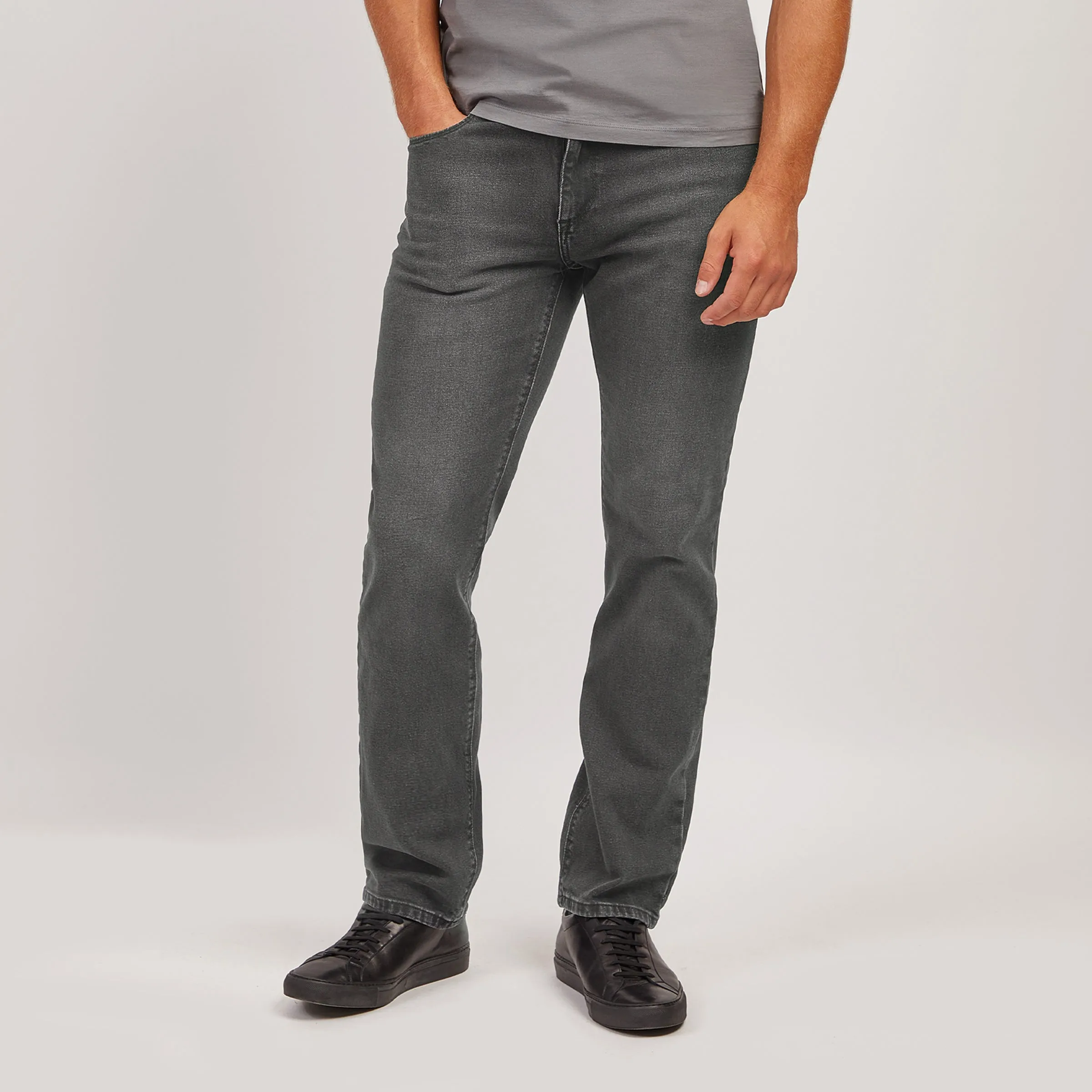 Straight Gray Stretch Jeans sold by Mott & Bow product image thumbnail 4