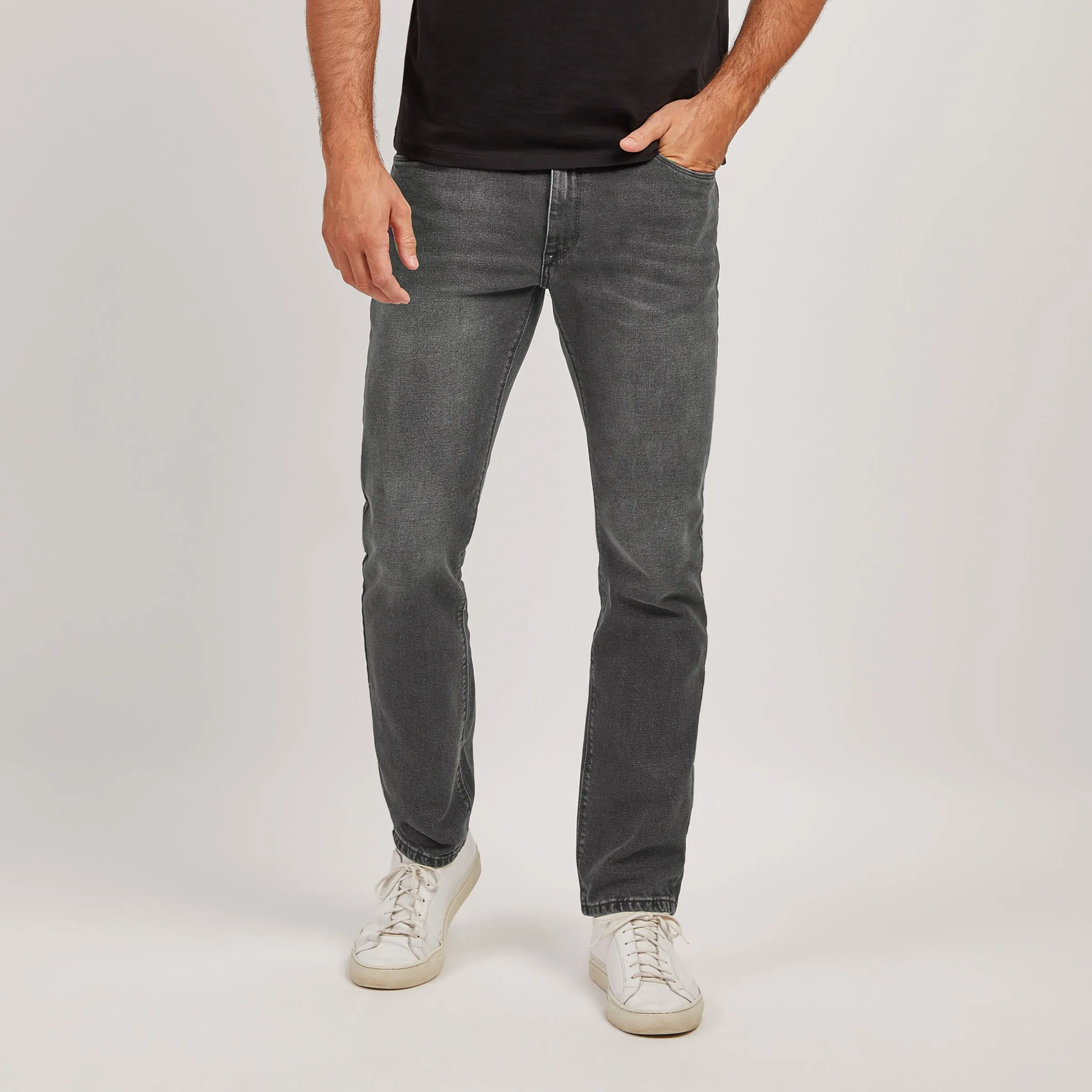 Slim Gray Stretch Jeans sold by Mott & Bow product image thumbnail 3