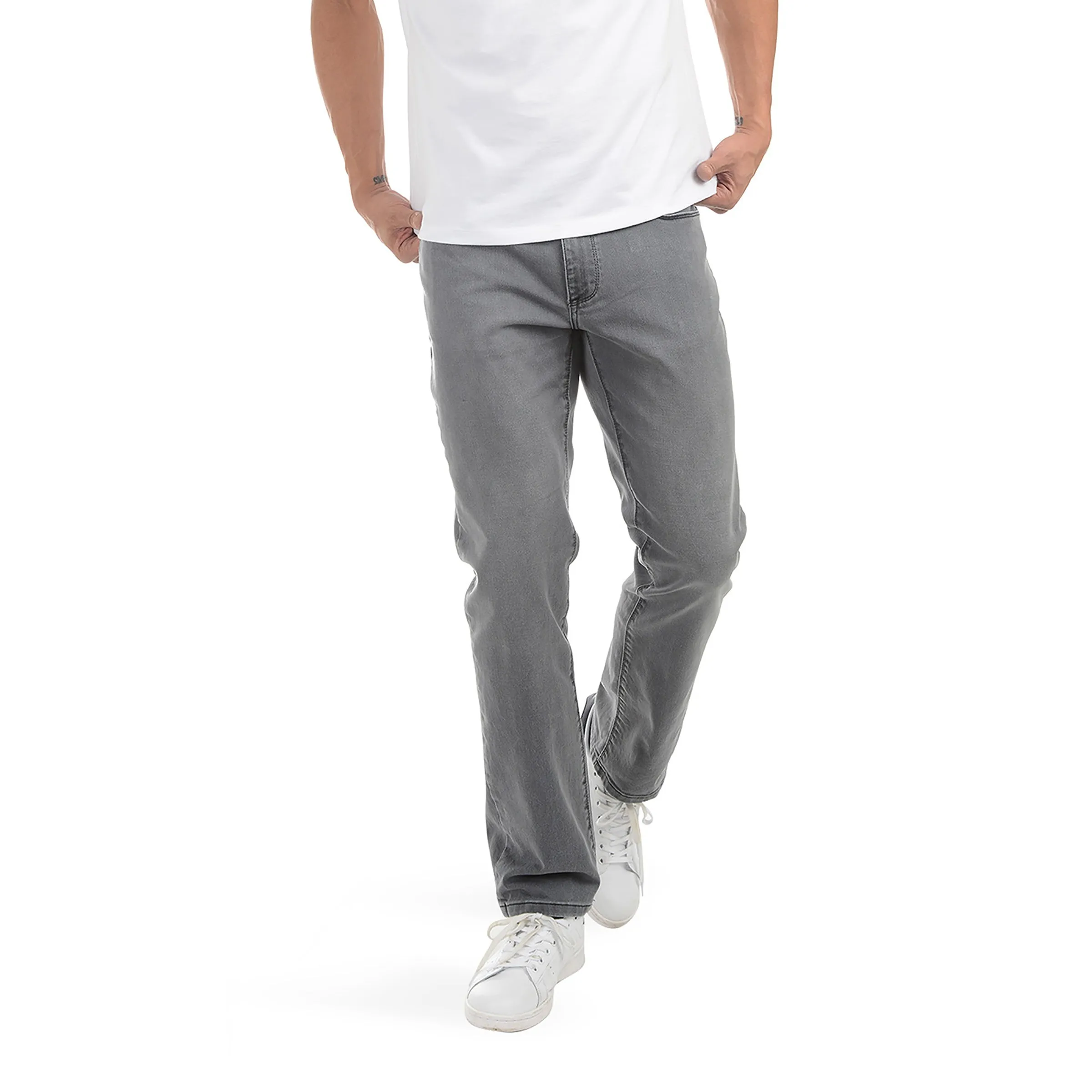Straight Gray Stretch Jeans sold by Mott & Bow product image thumbnail 3