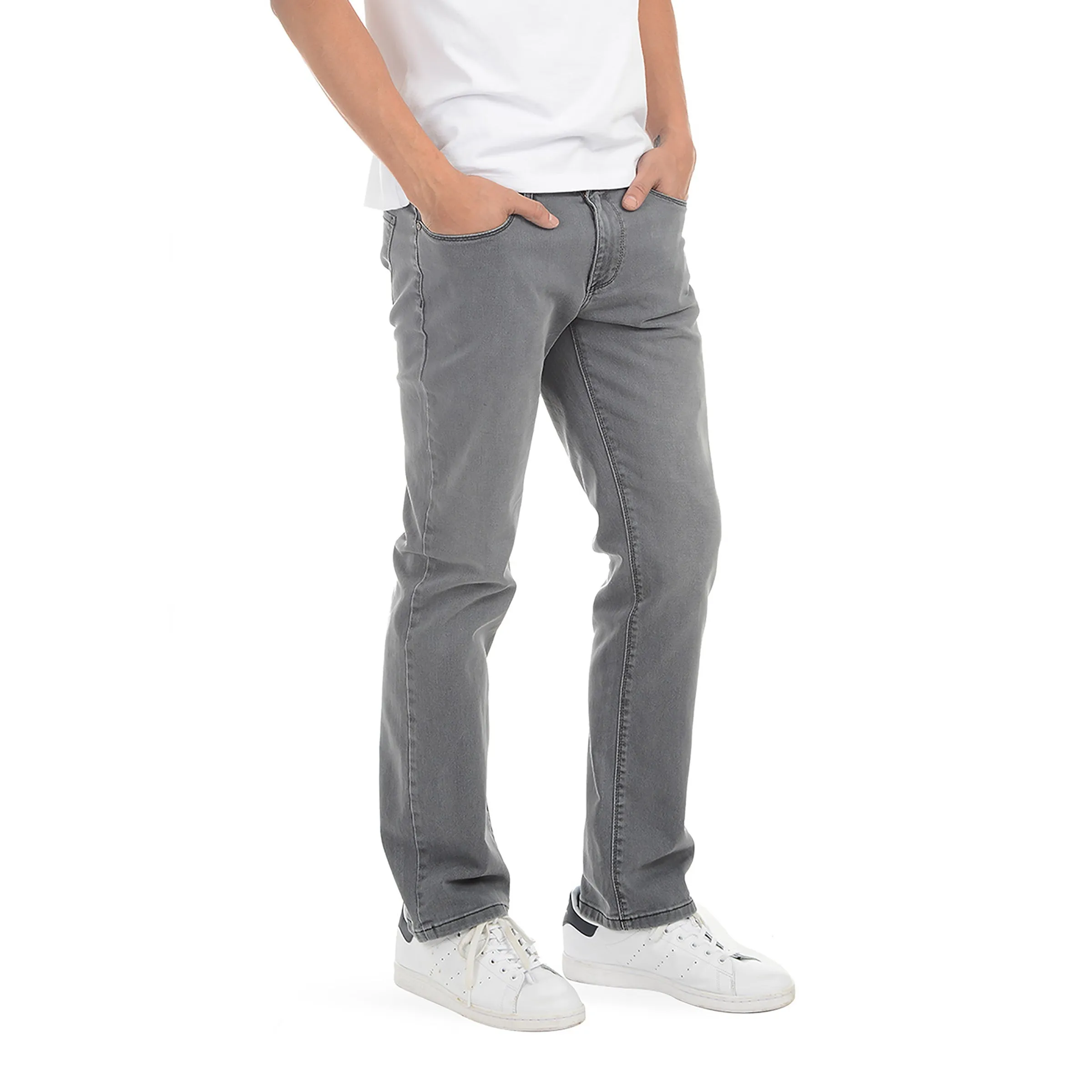 Straight Gray Stretch Jeans sold by Mott & Bow product image thumbnail 5