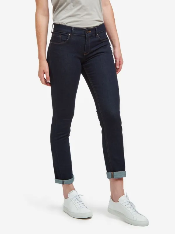 Slim Straight Travel Stretch Jeans sold by Mott & Bow