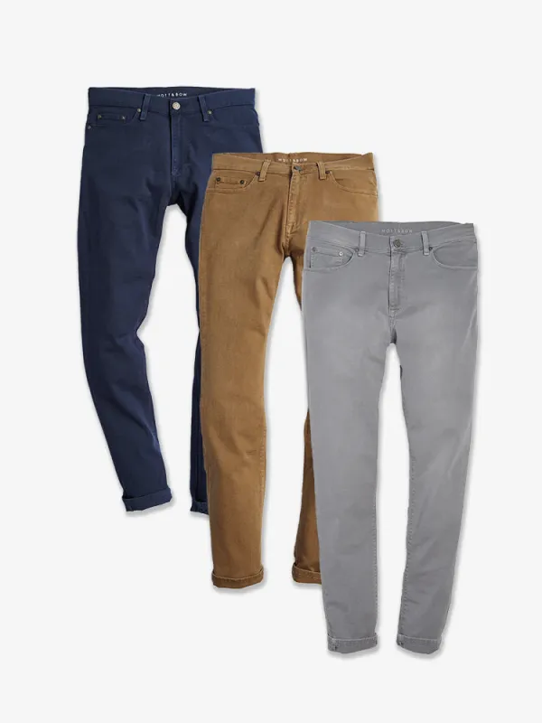 Slim Twill Stretch Jeans 3-Pack sold by Mott & Bow