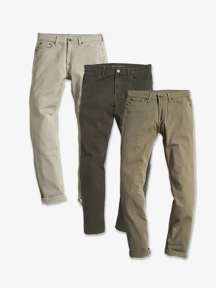 Slim Twill Stretch Jeans 3-Pack sold by Mott & Bow
