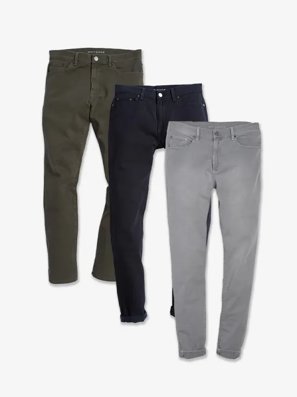 Straight Twill Stretch Jeans 3-Pack sold by Mott & Bow