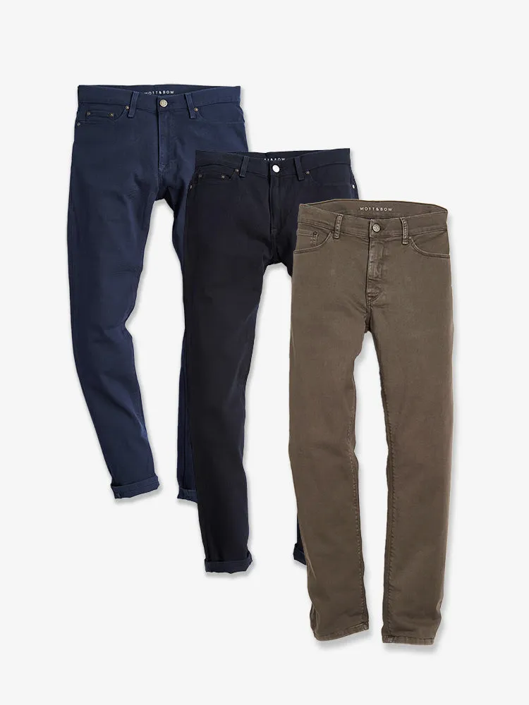 Slim Twill Stretch Jeans 3-Pack sold by Mott & Bow