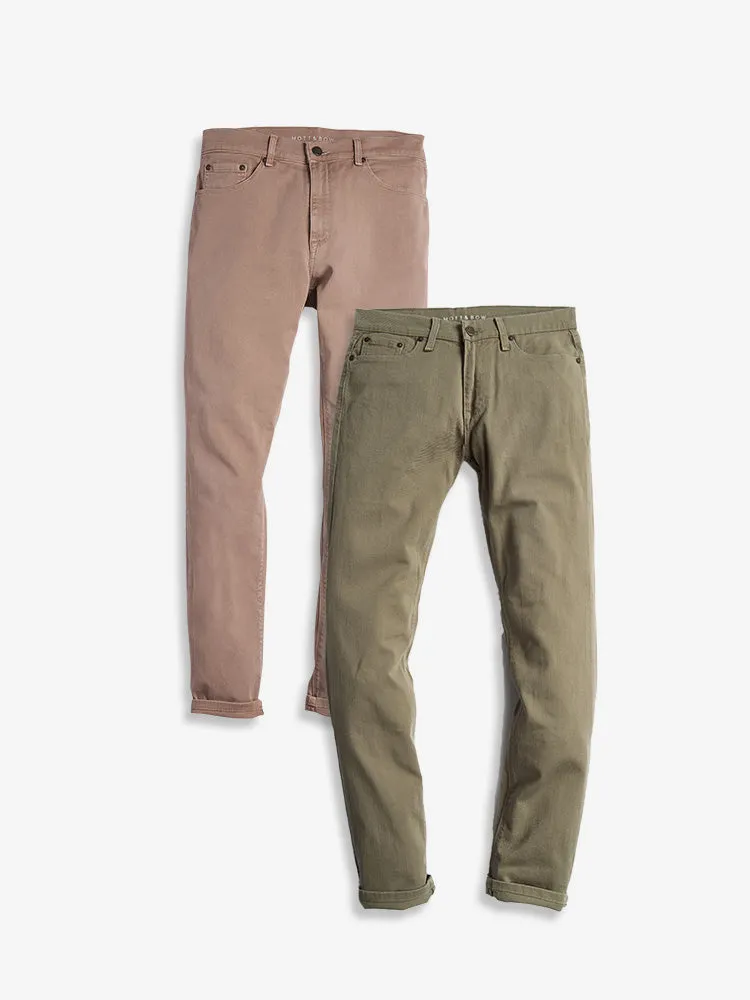 Slim Twill Stretch Jeans 2-Pack sold by Mott & Bow