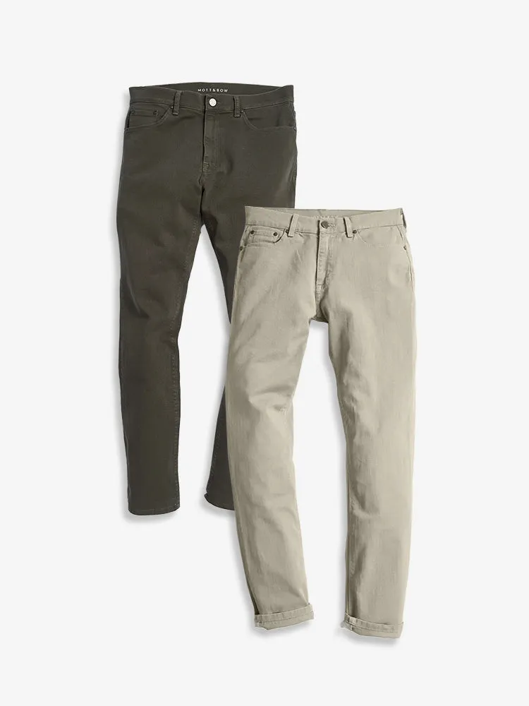 Slim Twill Stretch Jeans 2-Pack sold by Mott & Bow