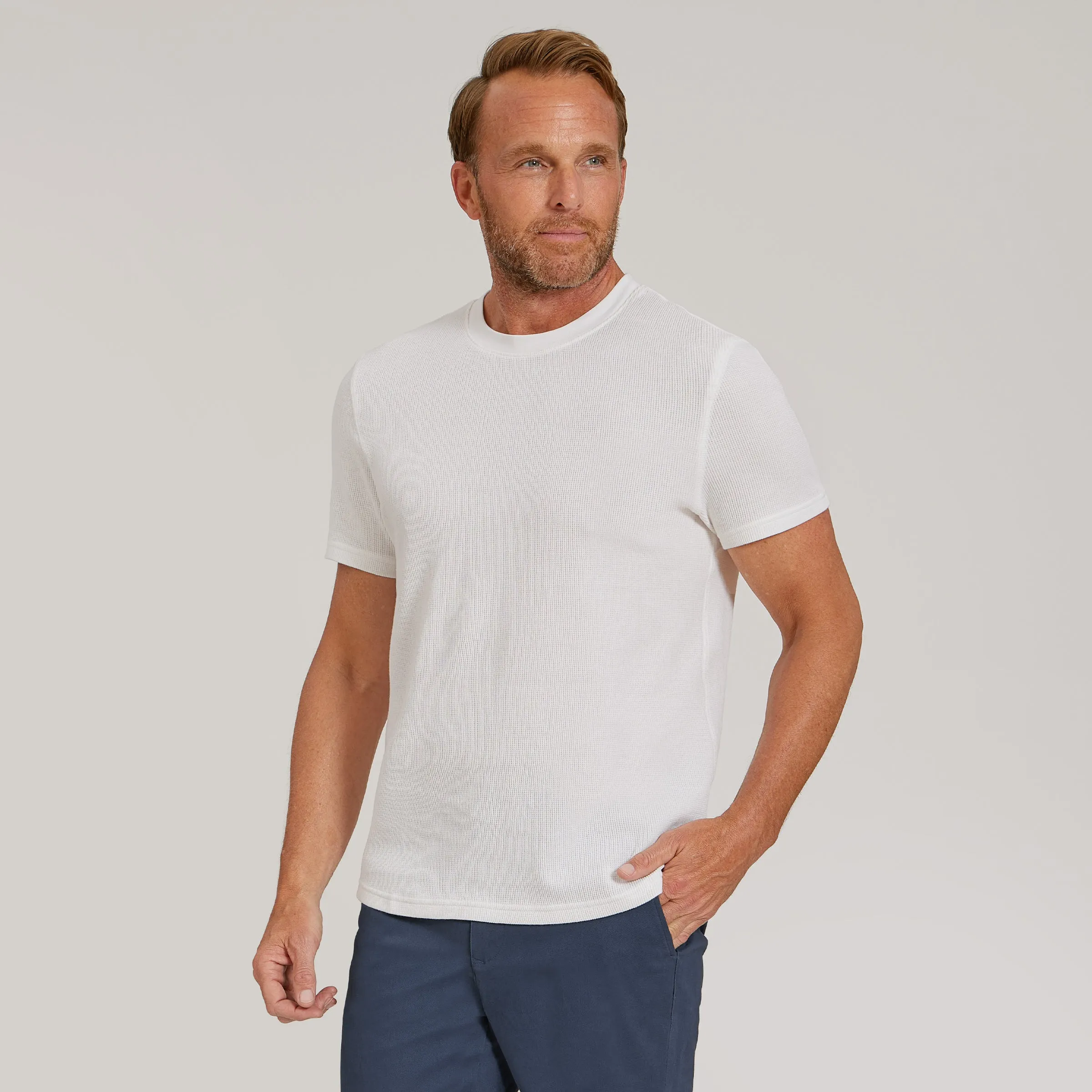 Cotton Waffle Curved Hem Crew sold by Mott & Bow product image thumbnail 4