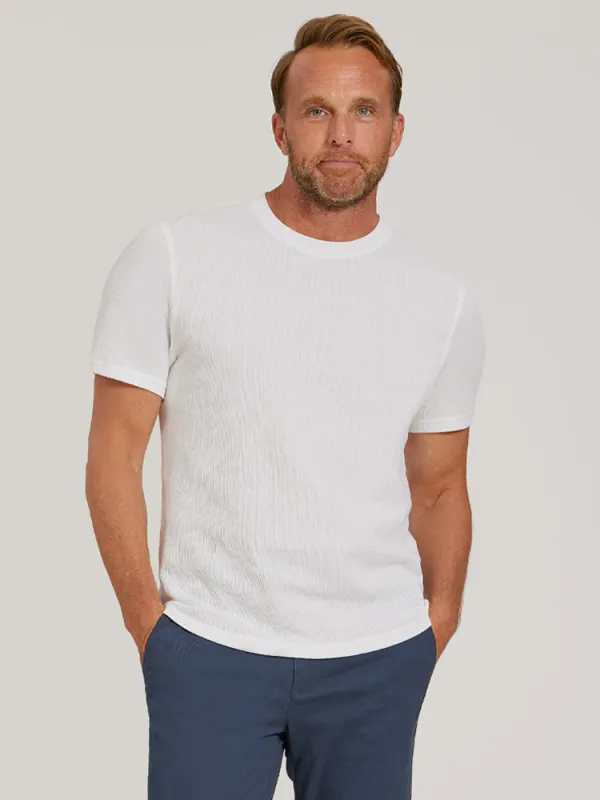 Cotton Waffle Curved Hem Crew sold by Mott & Bow