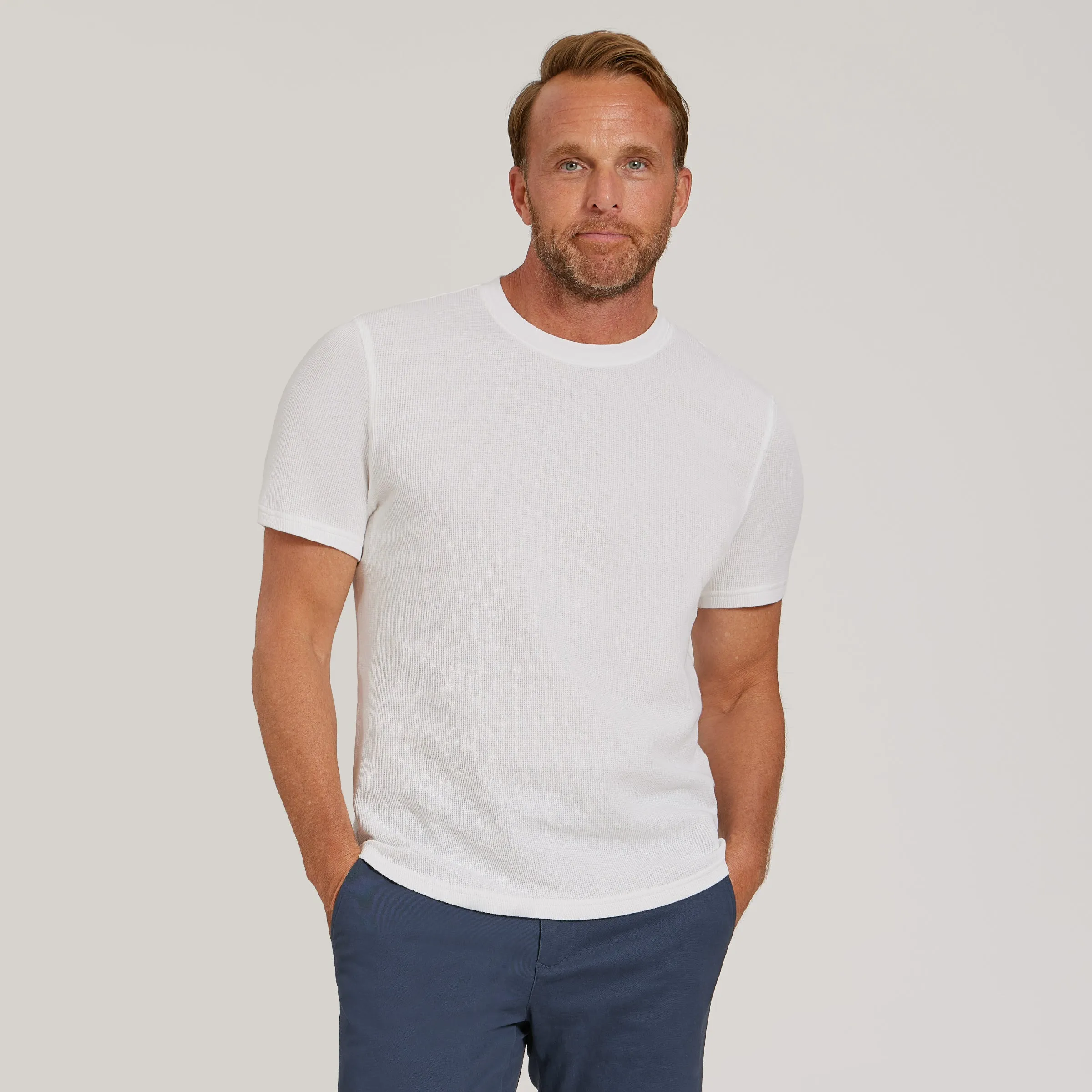 Cotton Waffle Curved Hem Crew sold by Mott & Bow product image thumbnail 3