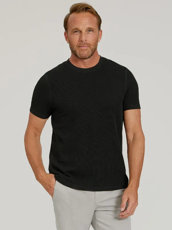 Cotton Waffle Curved Hem Crew sold by Mott & Bow