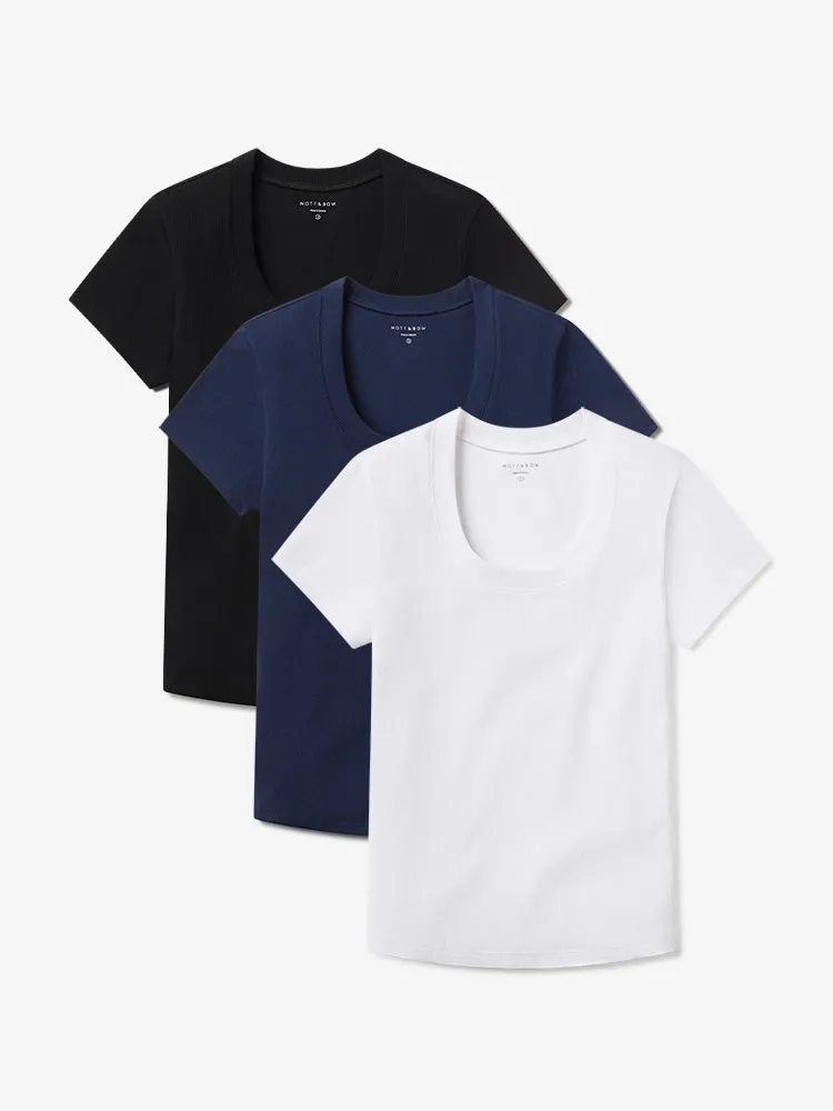 Rib Scoop Neck Tee 3-Pack sold by Mott & Bow product image thumbnail 2
