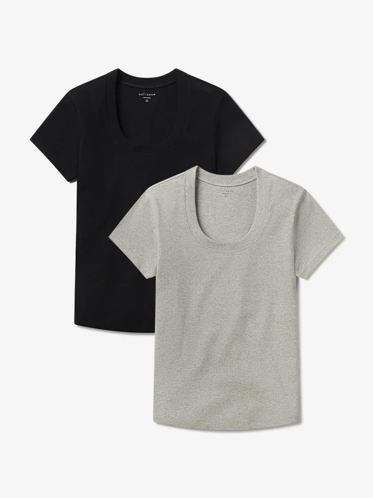 Rib Scoop Neck Tee 2-Pack sold by Mott & Bow