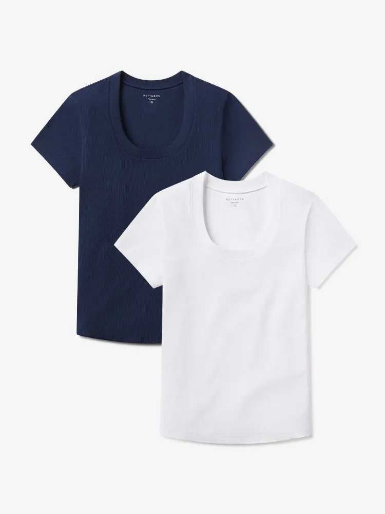 Rib Scoop Neck Tee 2-Pack sold by Mott & Bow product image thumbnail 2