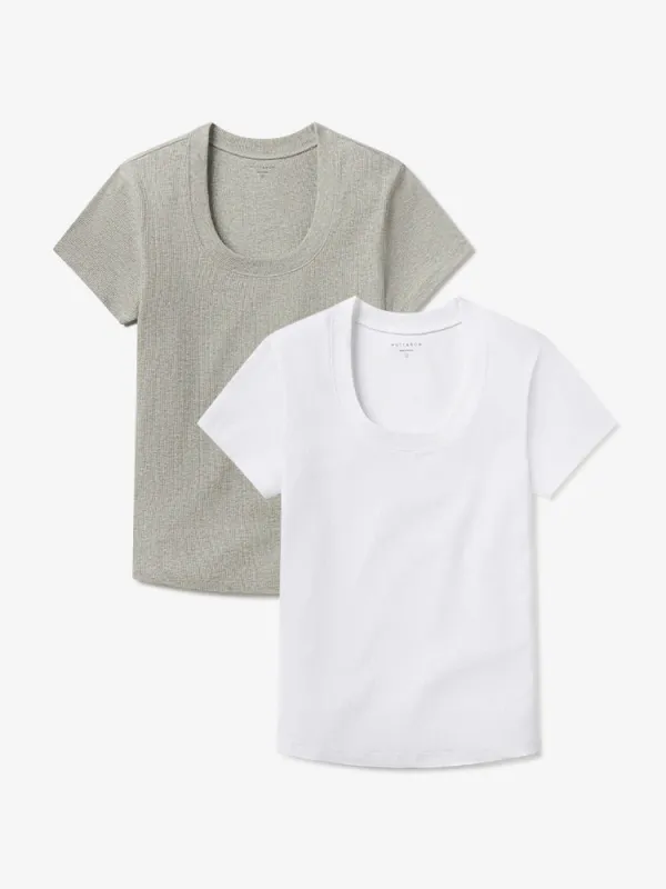 Rib Scoop Neck Tee 2-Pack sold by Mott & Bow