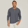 Cotton Waffle Curved Hem Henley sold by Mott & Bow