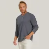 Cotton Waffle Curved Hem Henley sold by Mott & Bow