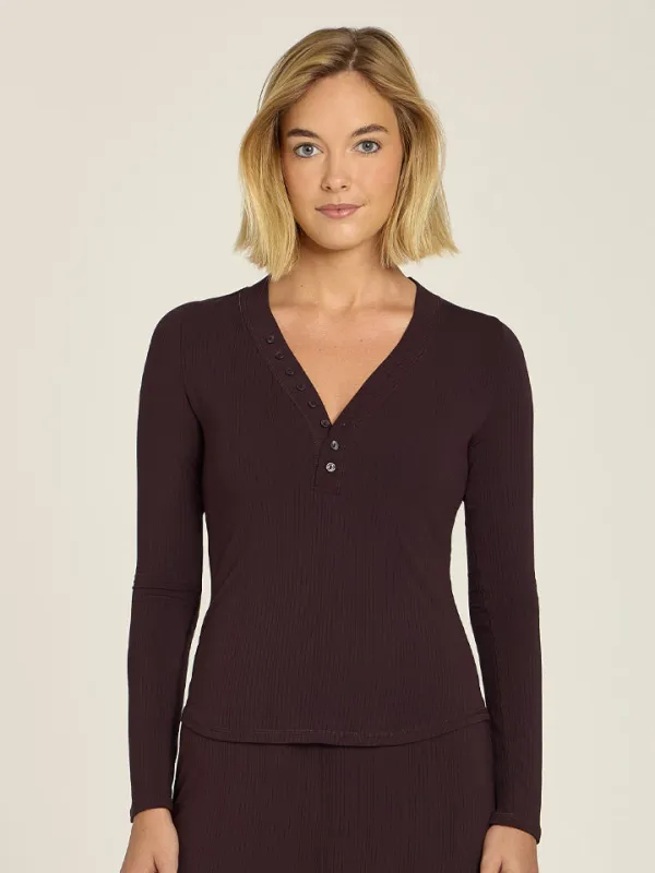 Lounge Long Sleeve Henley sold by Mott & Bow