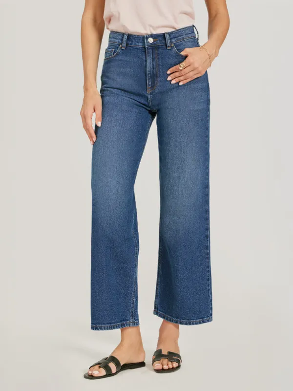 High Rise Cropped Straight Leg Gilmore sold by Mott & Bow