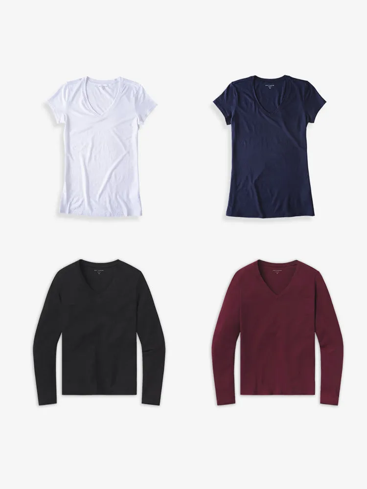 Bundle 01: The V-neck Marcy Essentials 4-Pack sold by Mott & Bow