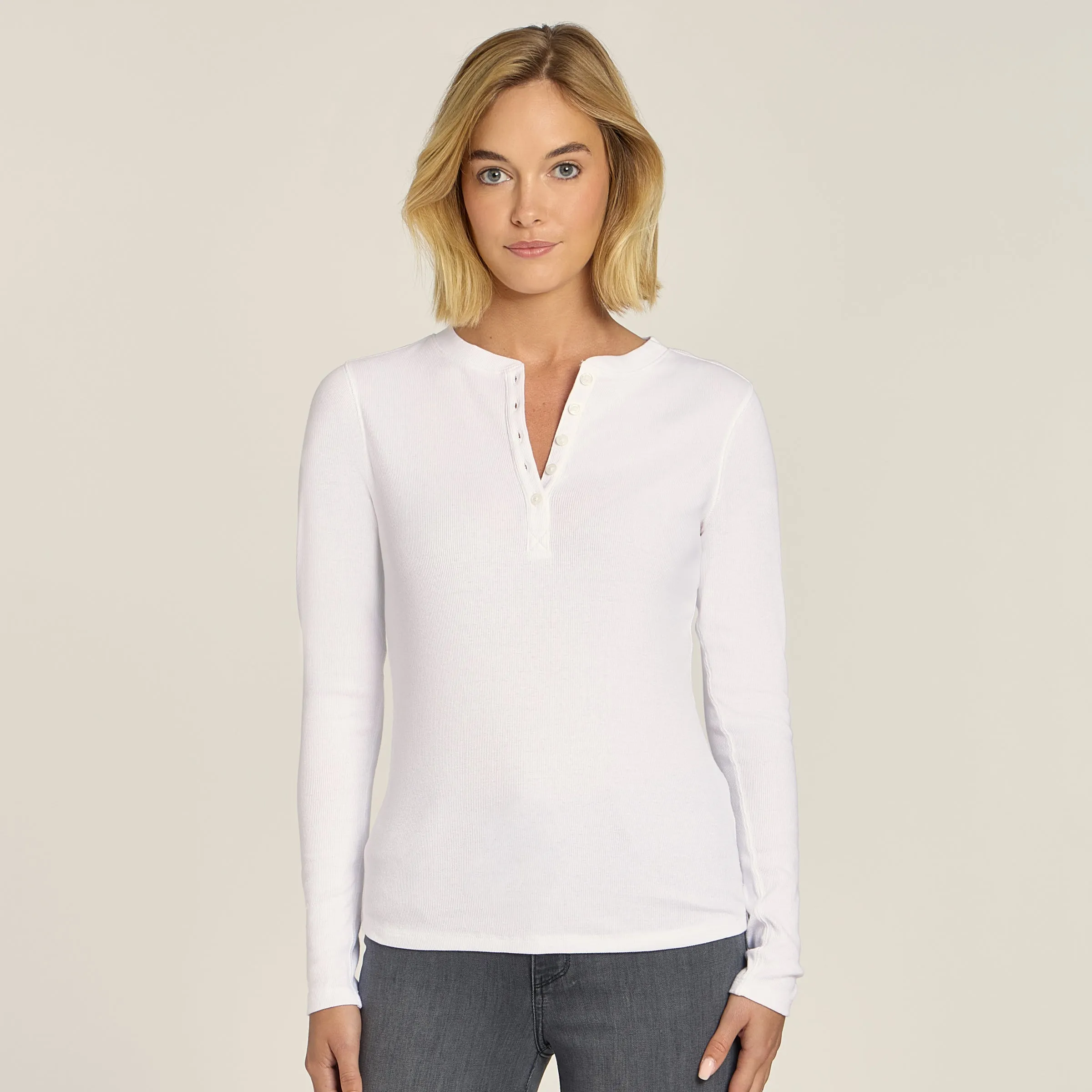 Long Sleeve Rib Henley Tee sold by Mott & Bow product image thumbnail 3