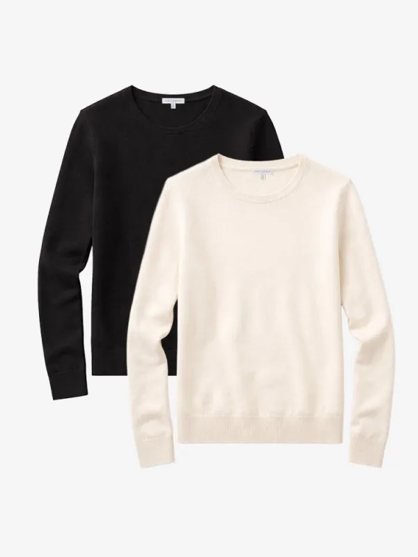 Cashmere Raglan Crew Cambridge Sweater 2-Pack made by Mott & Bow