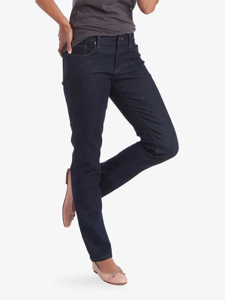 Mid Rise Slim Straight Grand Jeans sold by Mott & Bow