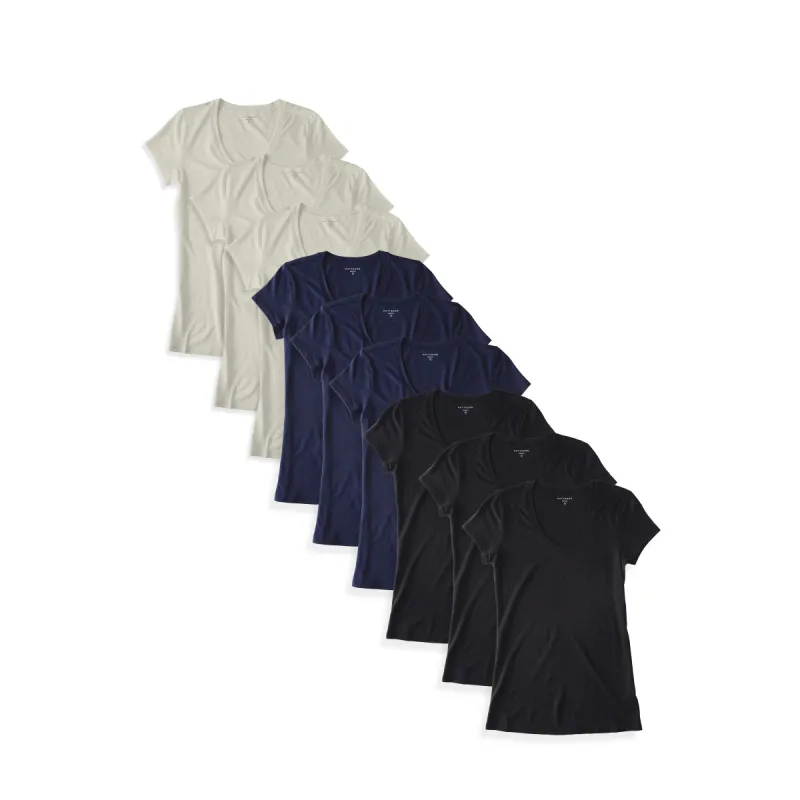 Fitted V-Neck Marcy 9-Pack sold by Mott & Bow
