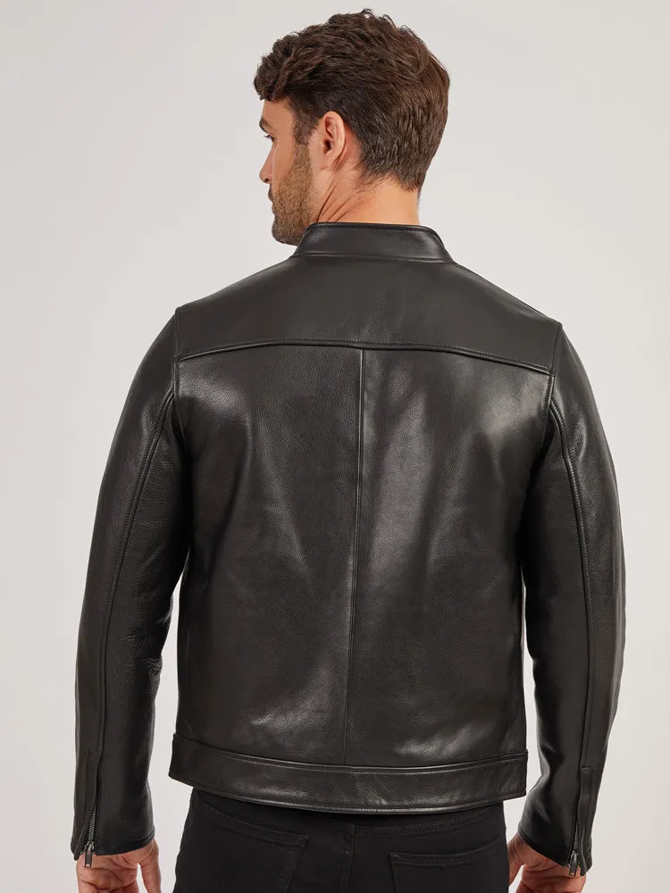 Leather Racer Jacket sold by Mott & Bow product image thumbnail 2