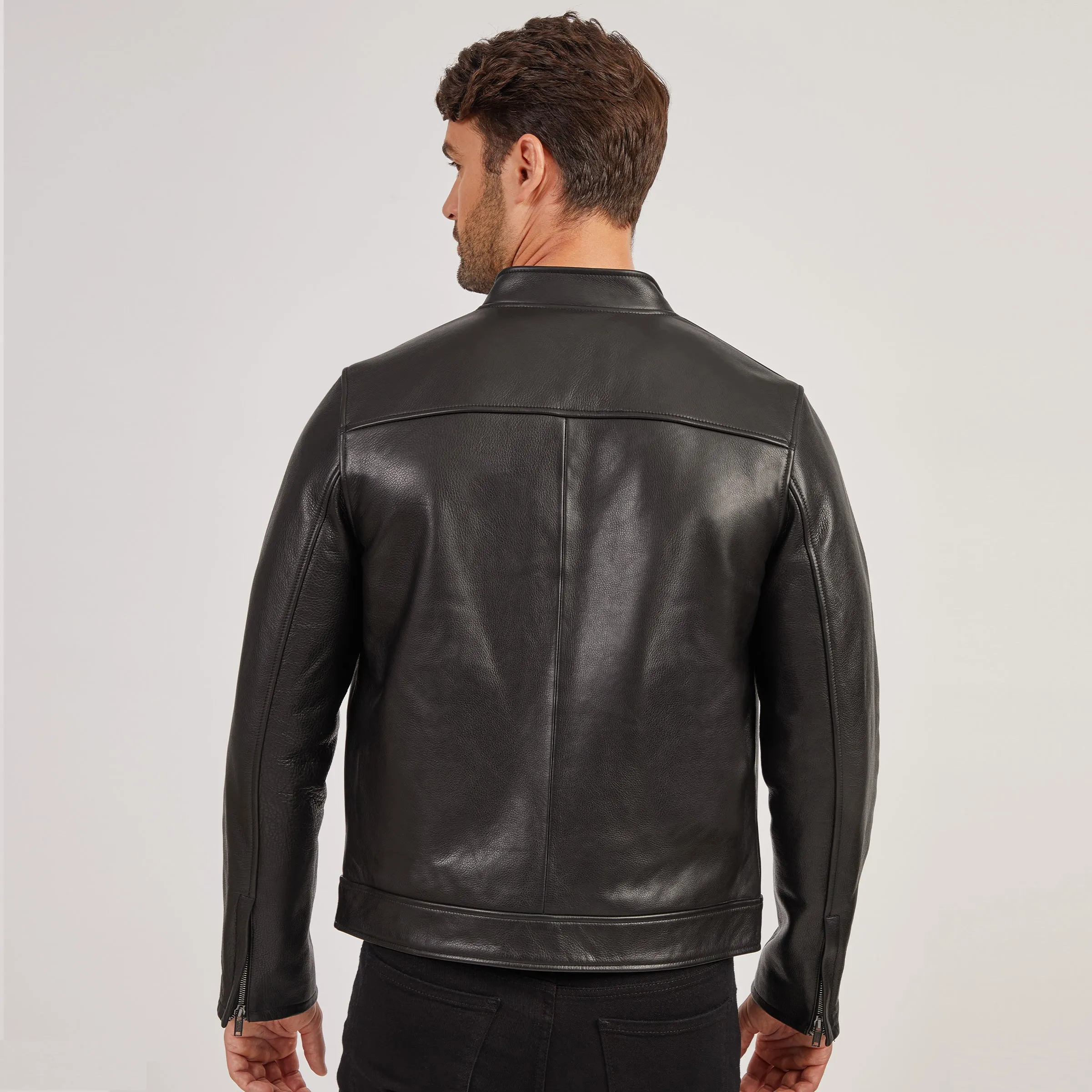 Leather Racer Jacket sold by Mott & Bow product image thumbnail 5