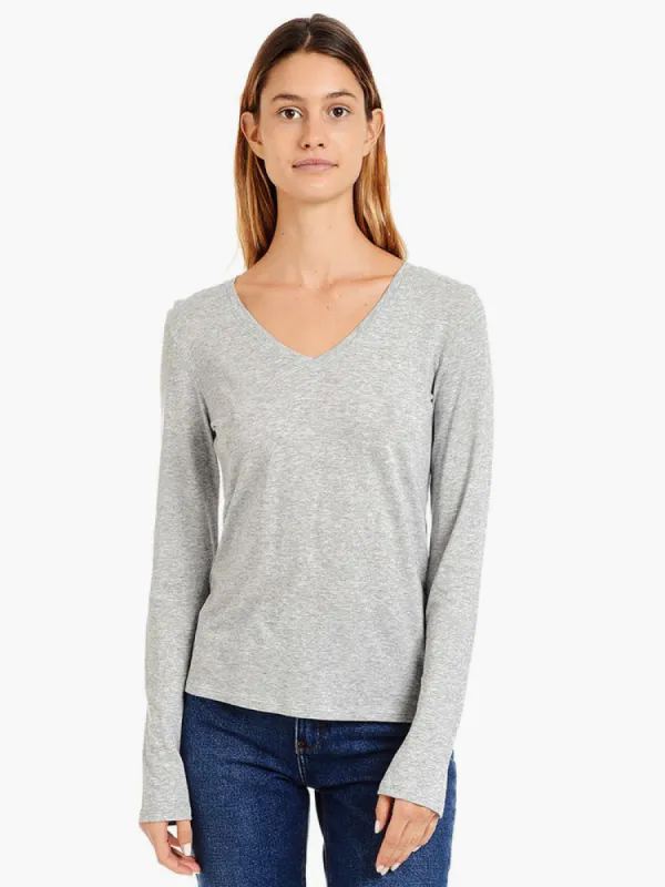 Long Sleeve V-Neck Tee Marcy sold by Mott & Bow